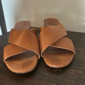 Mansur Gavriel Wide Strap Criss Cross Slides Mules 39.5